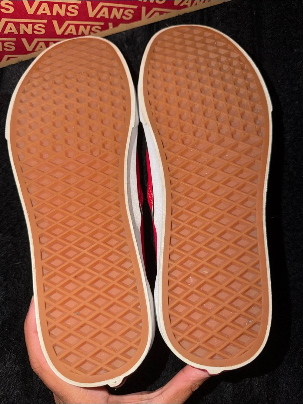 Vans Slip-On Checkerboard with Red Flame Design